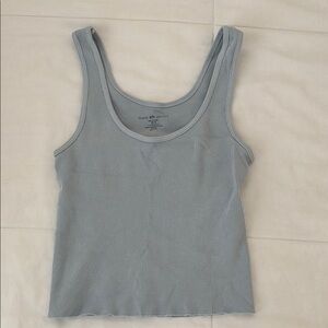 Brandy Melville Light Blue Ribbed Tank Top